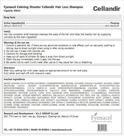 81555-201-01 (Fyenacel Calming Shooter Cellandir Shampoo Label 2)